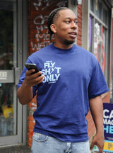 FLY SH*T ONLY TEE - BLUE ON BLUE