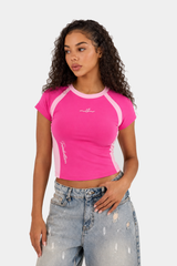 Trendsetter Pink Contrast Baby Tee